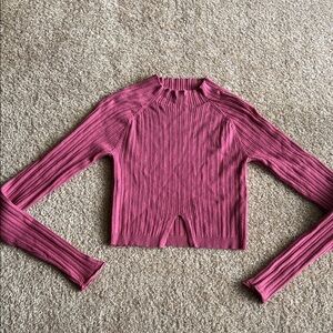 Cropped long tee top